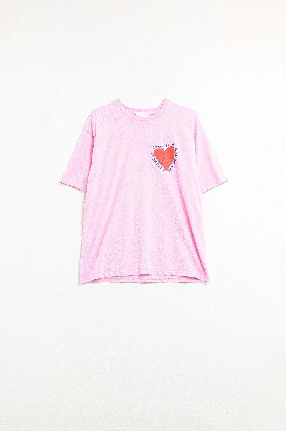 Q2 T-shirt rose Avec l'Amour c'est un Baiser sur le Front
