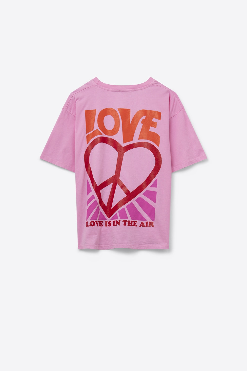 T-Shirt rose avec le logo Love is Air et Heart with Peace