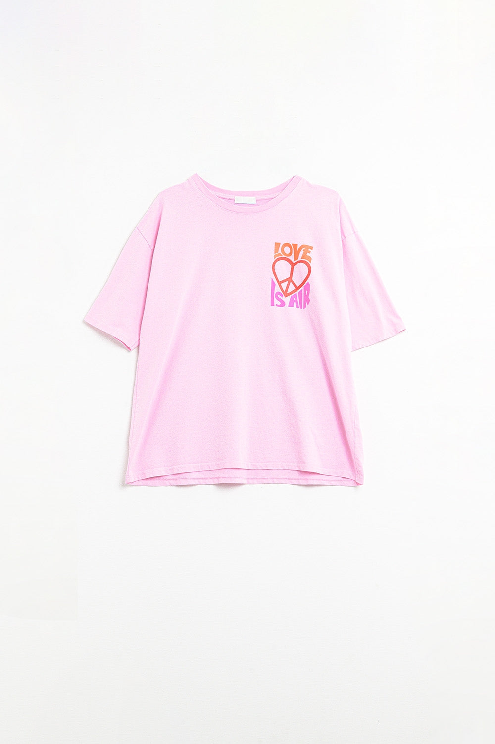 T-Shirt rose avec le logo Love is Air et Heart with Peace