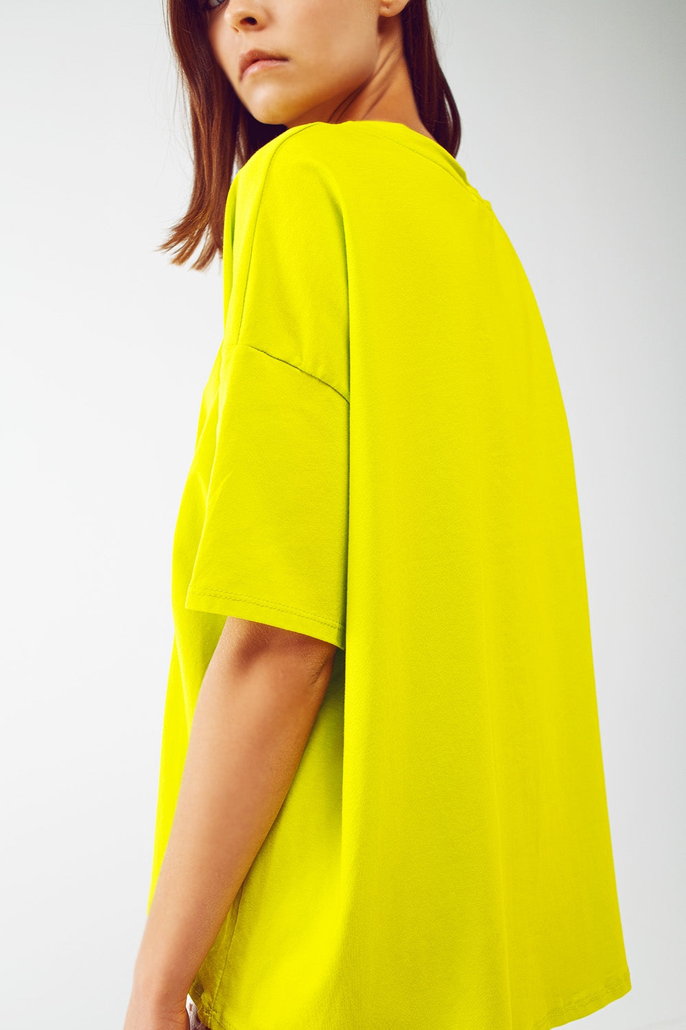 tee-shirt lime ample avec ours coloré