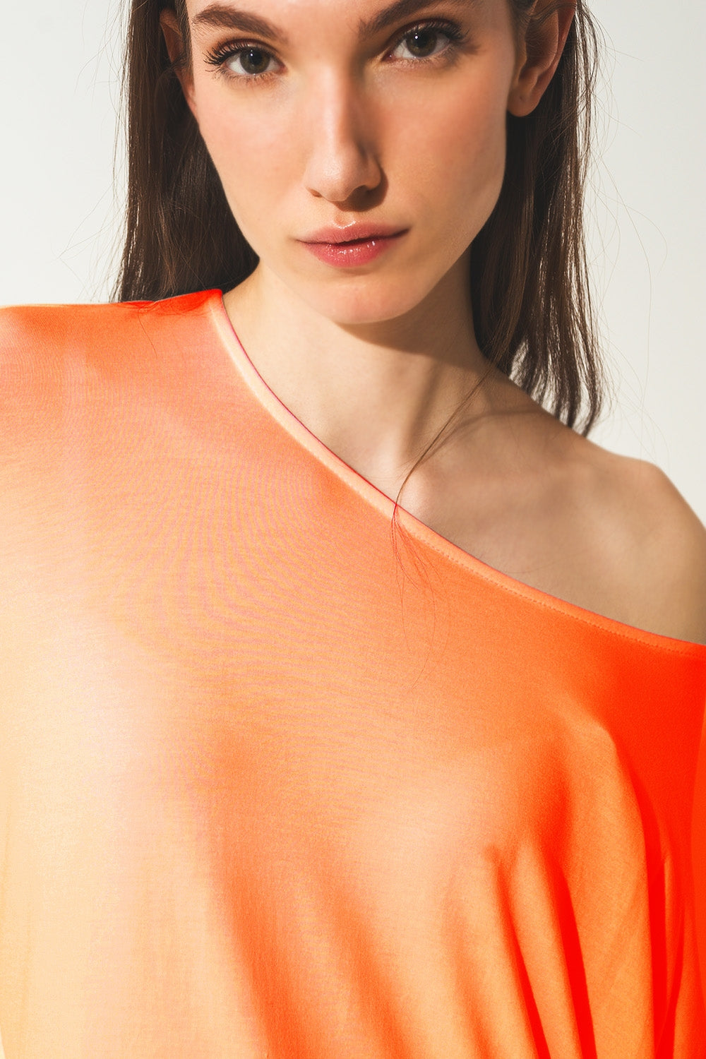 Top à manches longues en modal orange