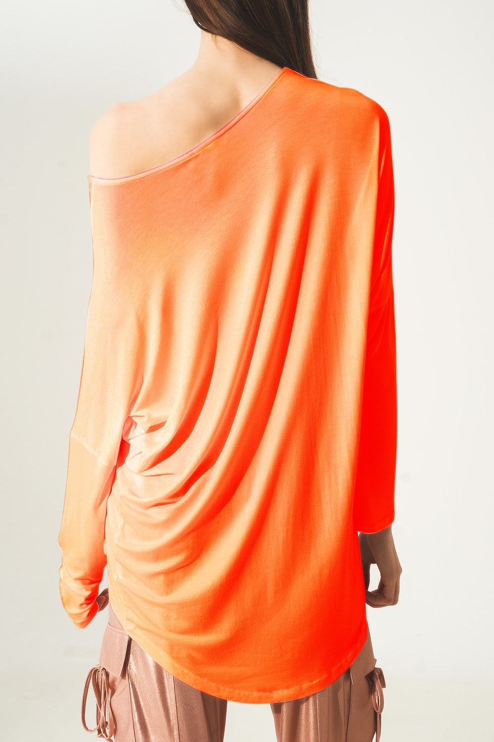 Top à manches longues en modal orange