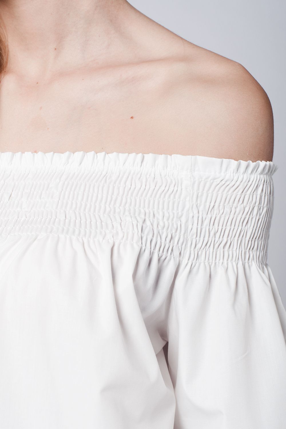 Top blanc en popeline