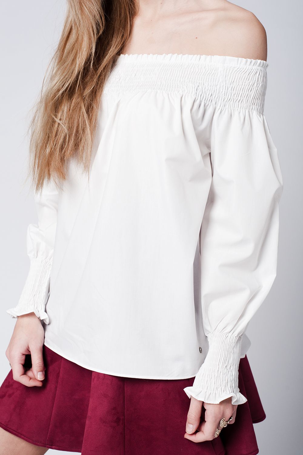 Top blanc en popeline