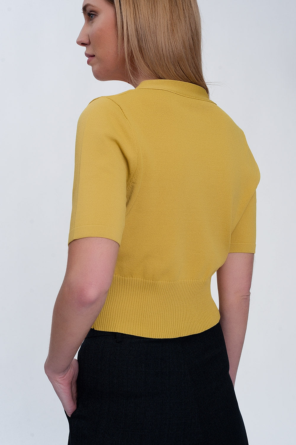 Top d'ensemble en maille boutonné devant
