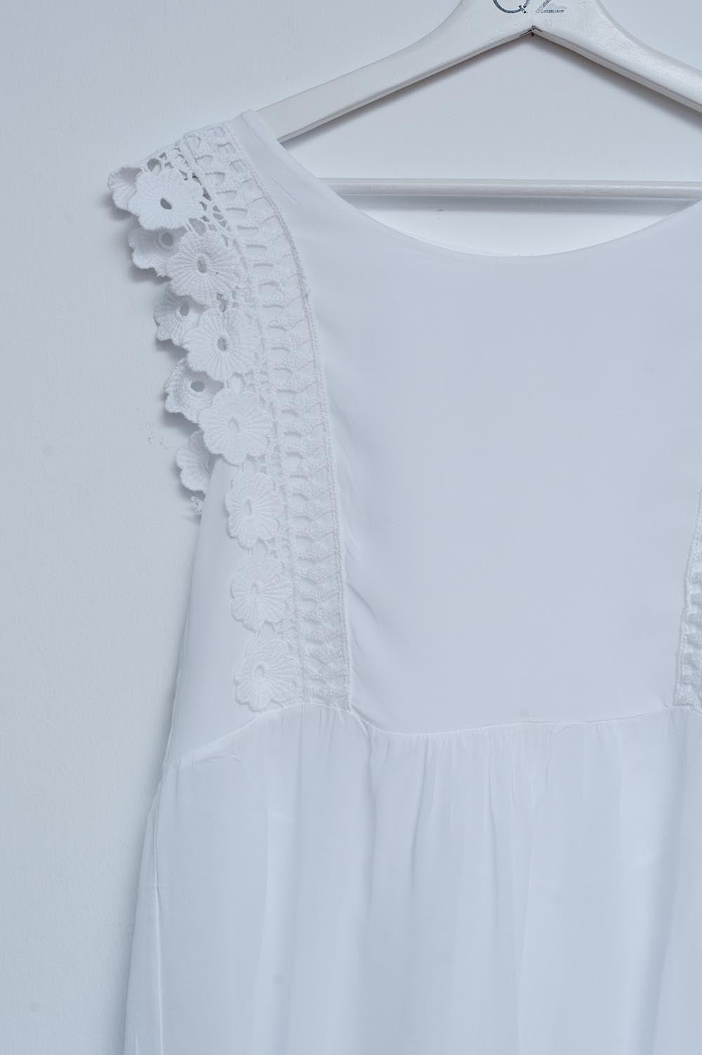 Top en broderie anglaise blanc