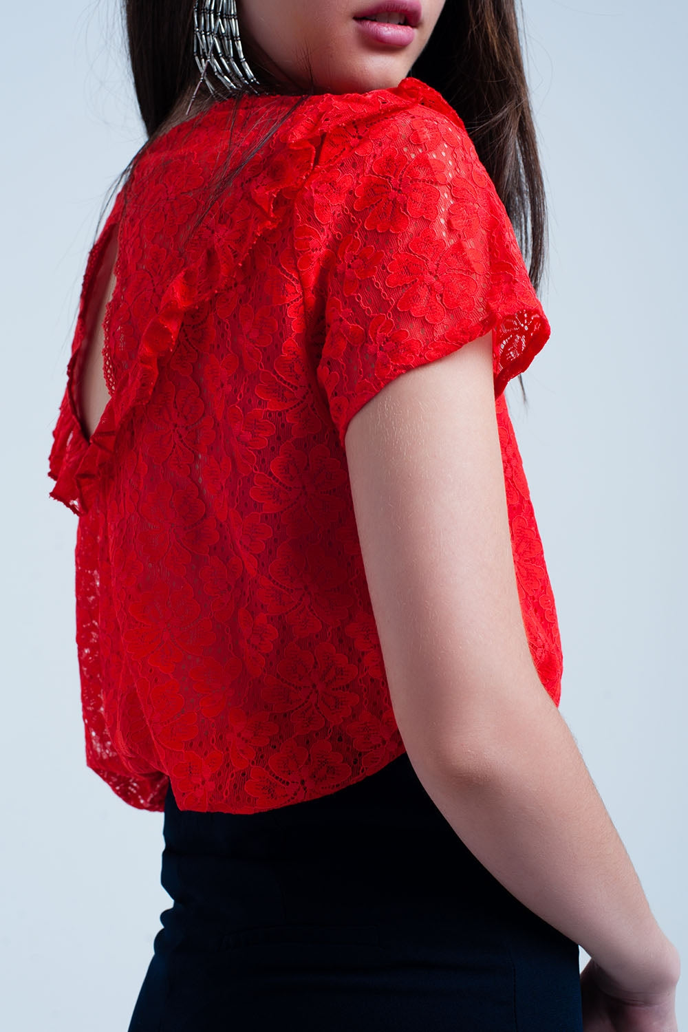 Top en dentelle fleur d'oranger