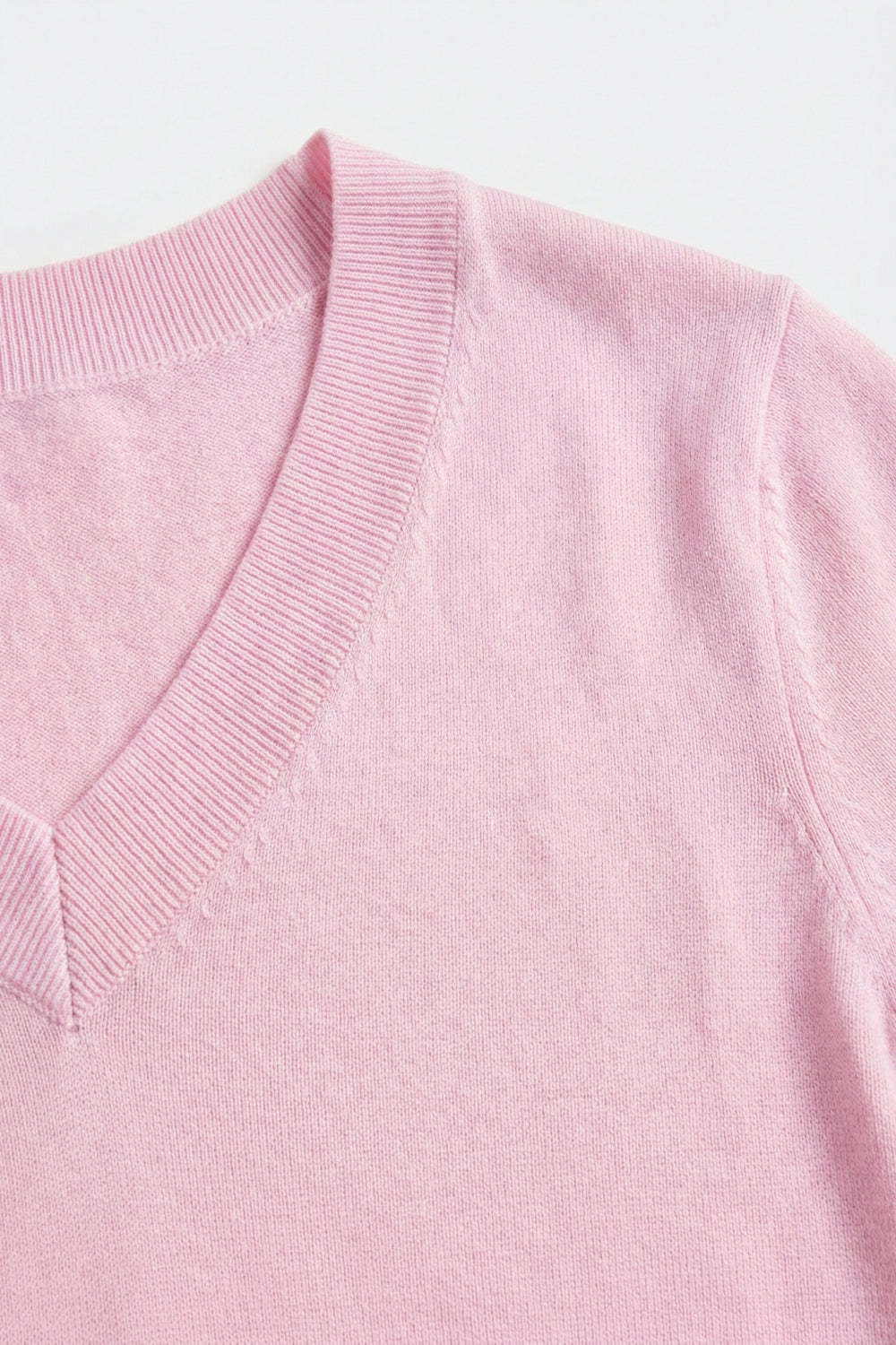 Top en tricot à manches courtes rose