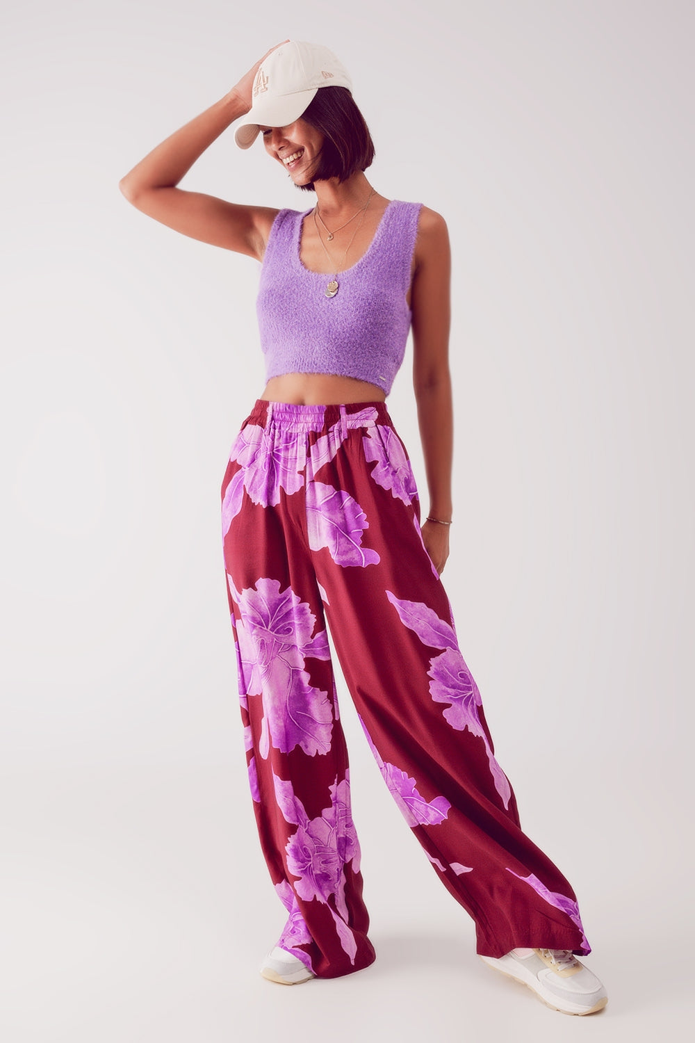 Top en tricot violet