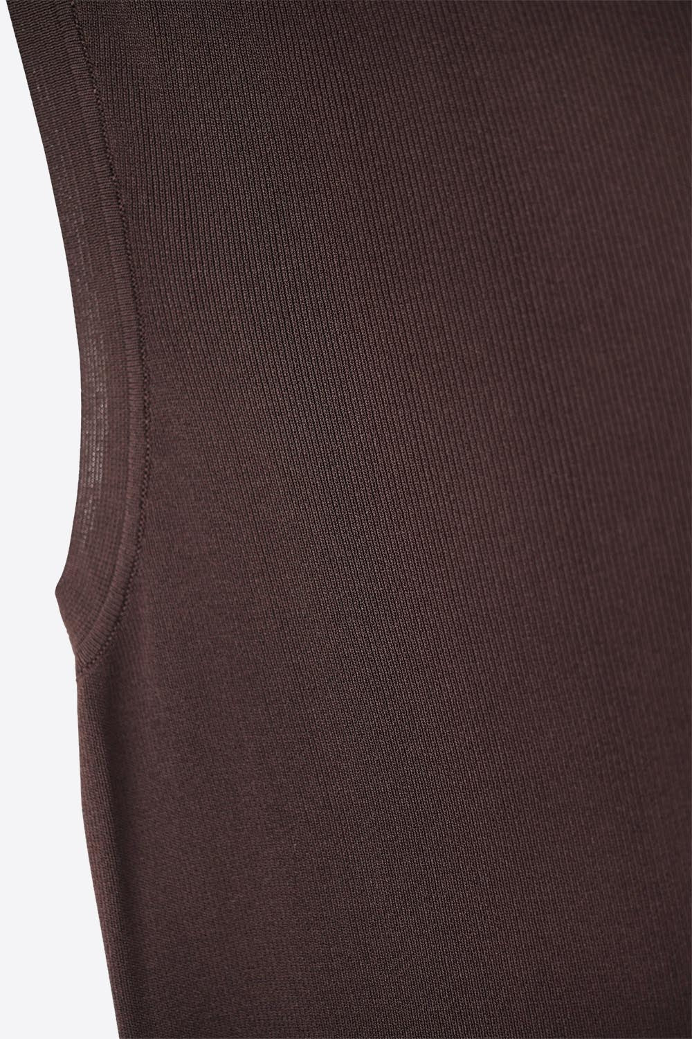 Top sans manches côtelé marron