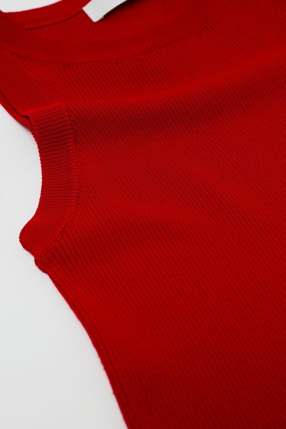 Top sans manches en tricot rouge
