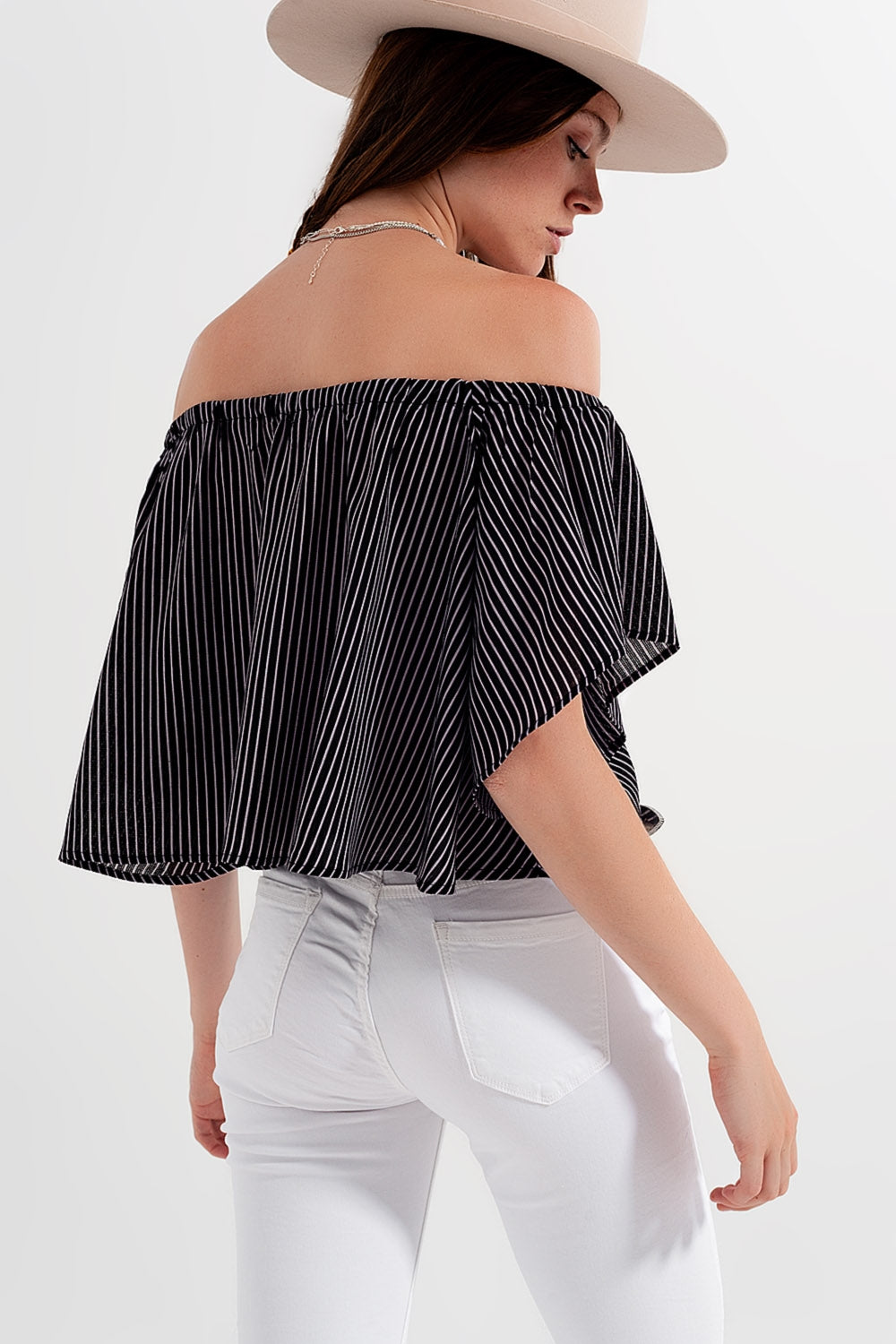 Top style Bardot à rayures