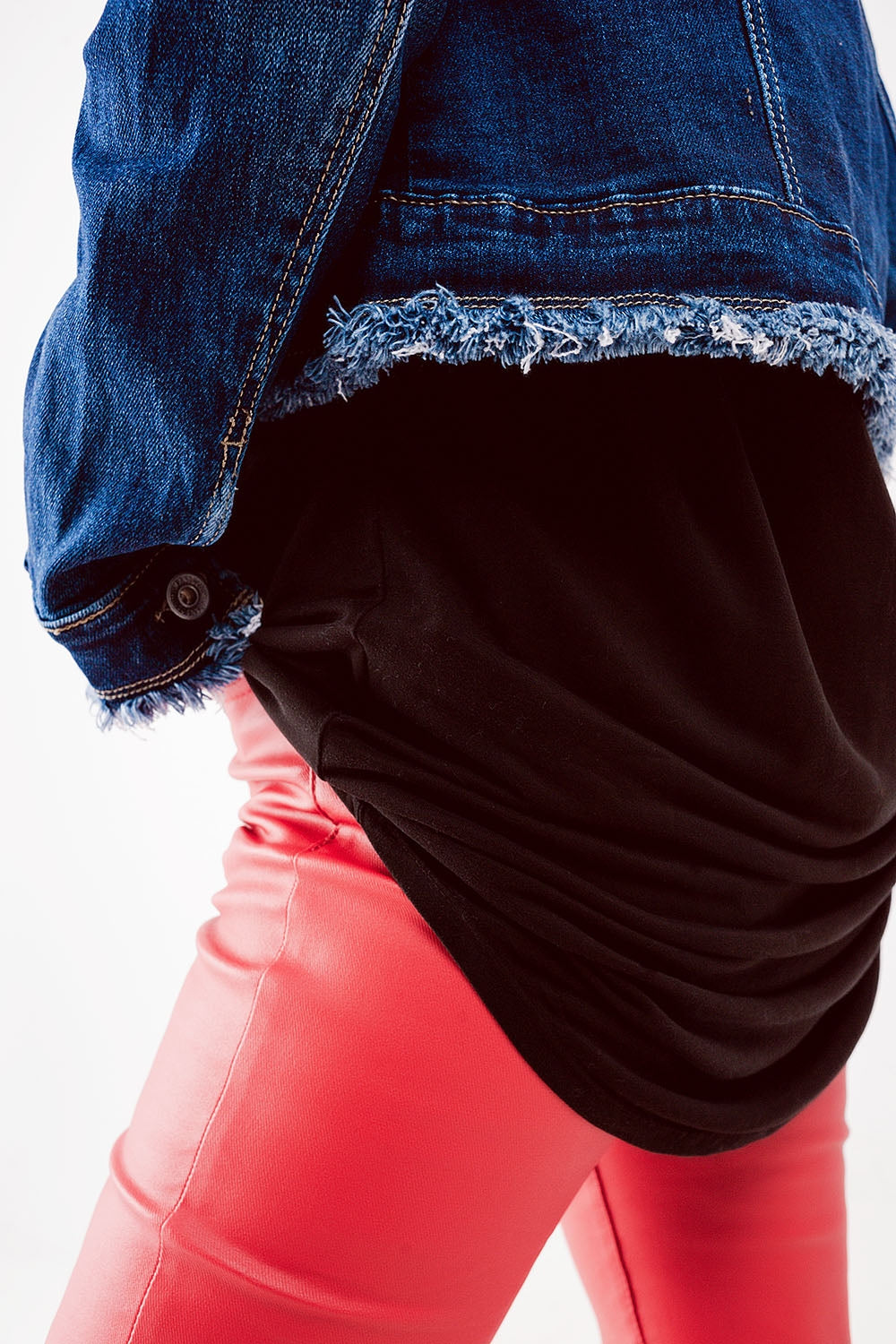 Veste en jean à ourlet brut