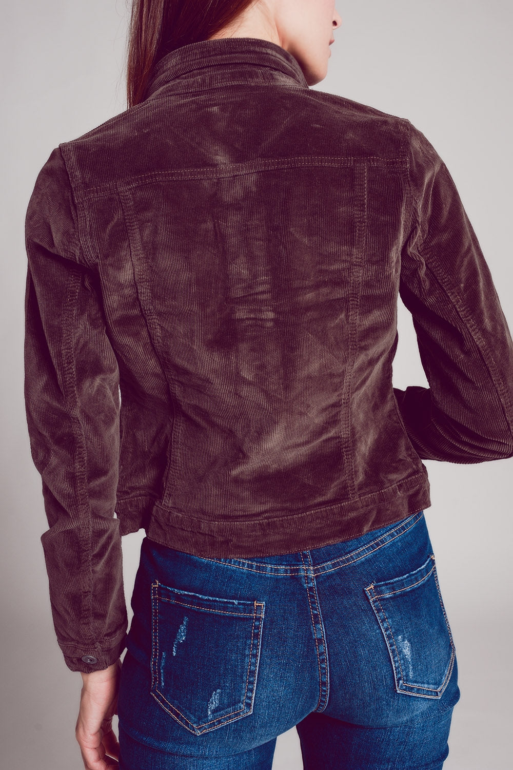 Veste en velours côtelé marron