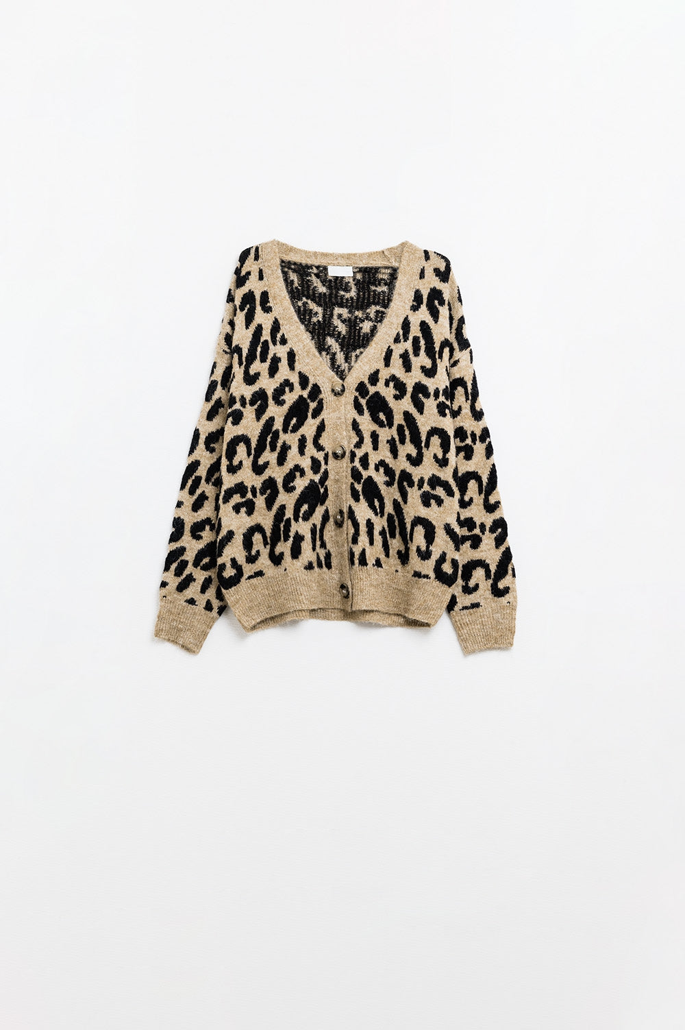cardigan imprimé léopard en maille douce