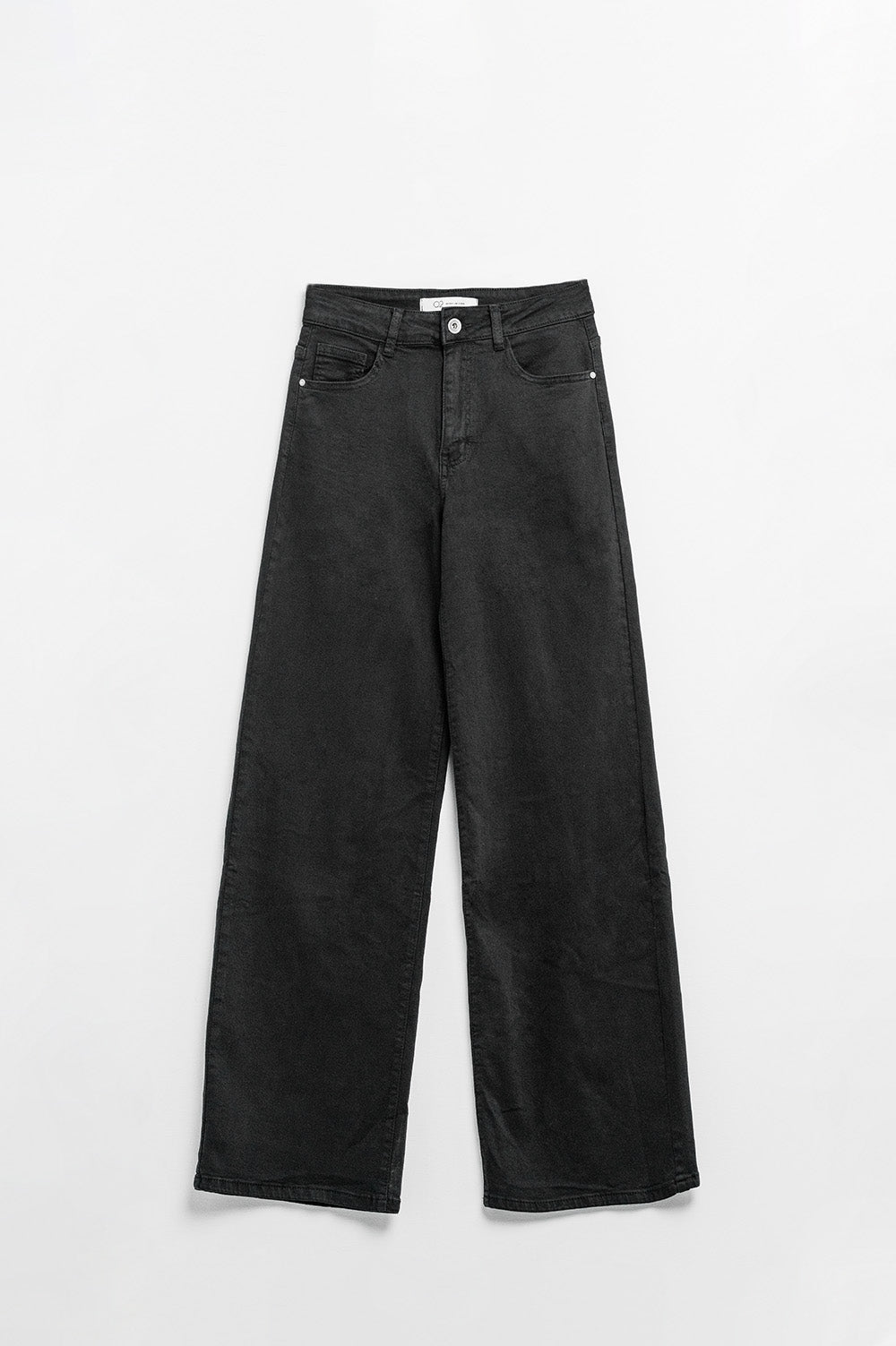 Pantalon large noir à taille haute