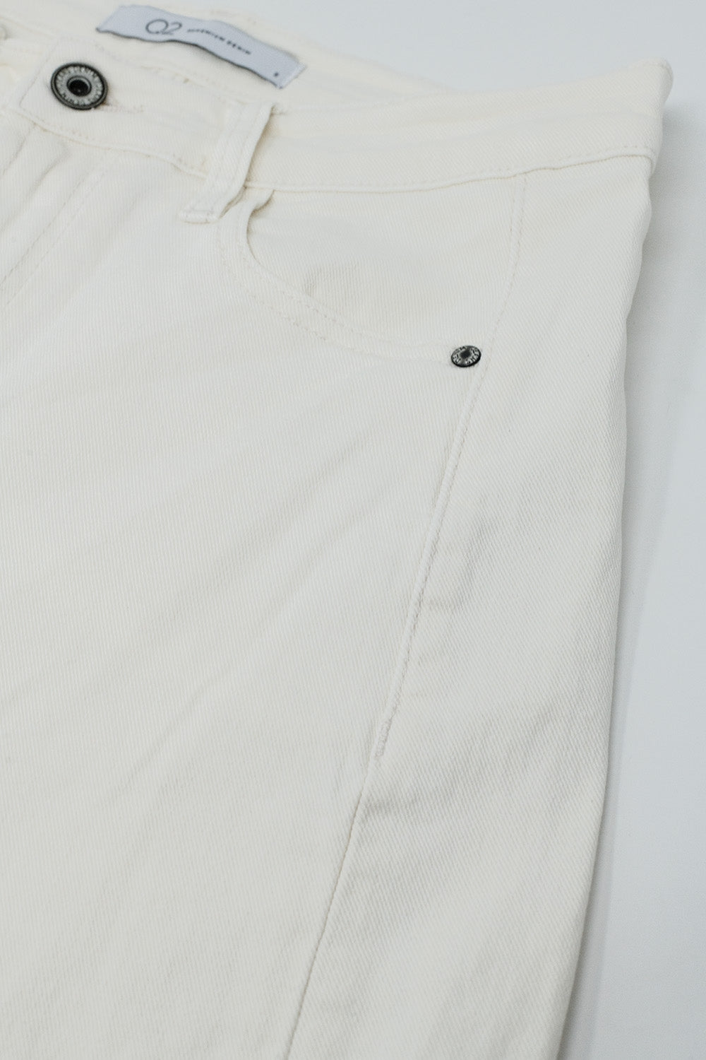 Pantalon extra-large de couleur crème