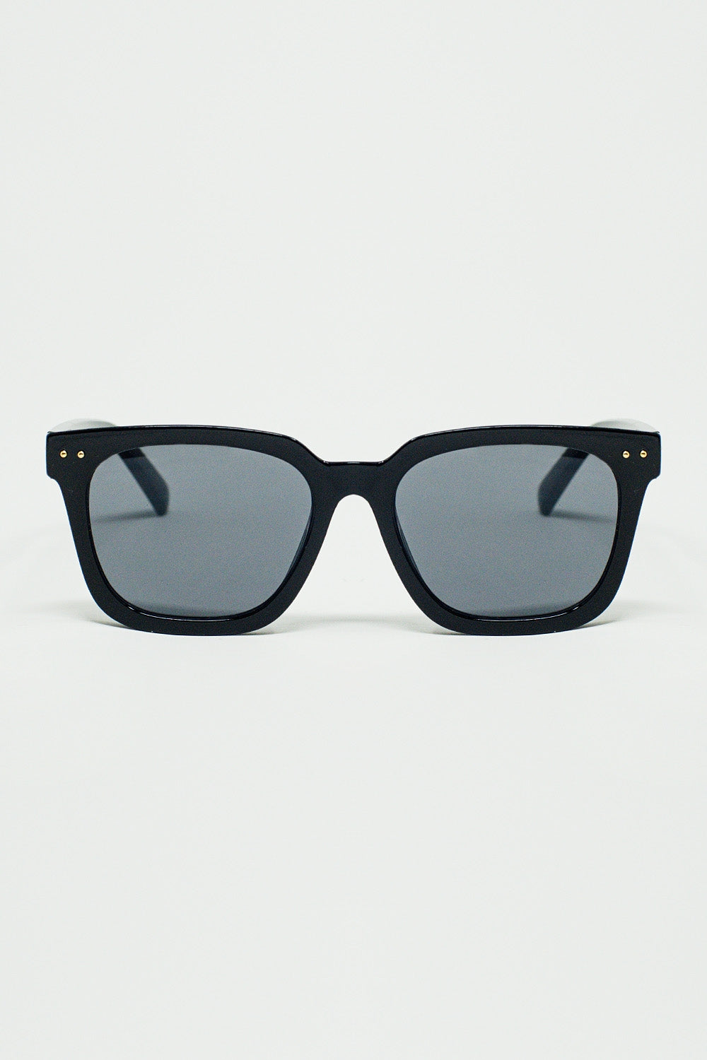 Lunettes de soleil à monture carrée biseautée Noir