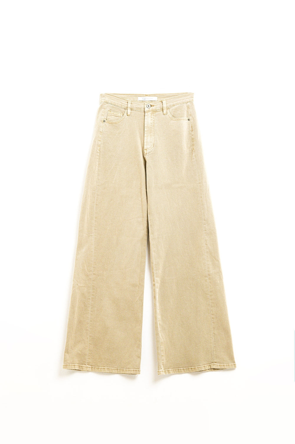 Pantalon extra large en beige lavé
