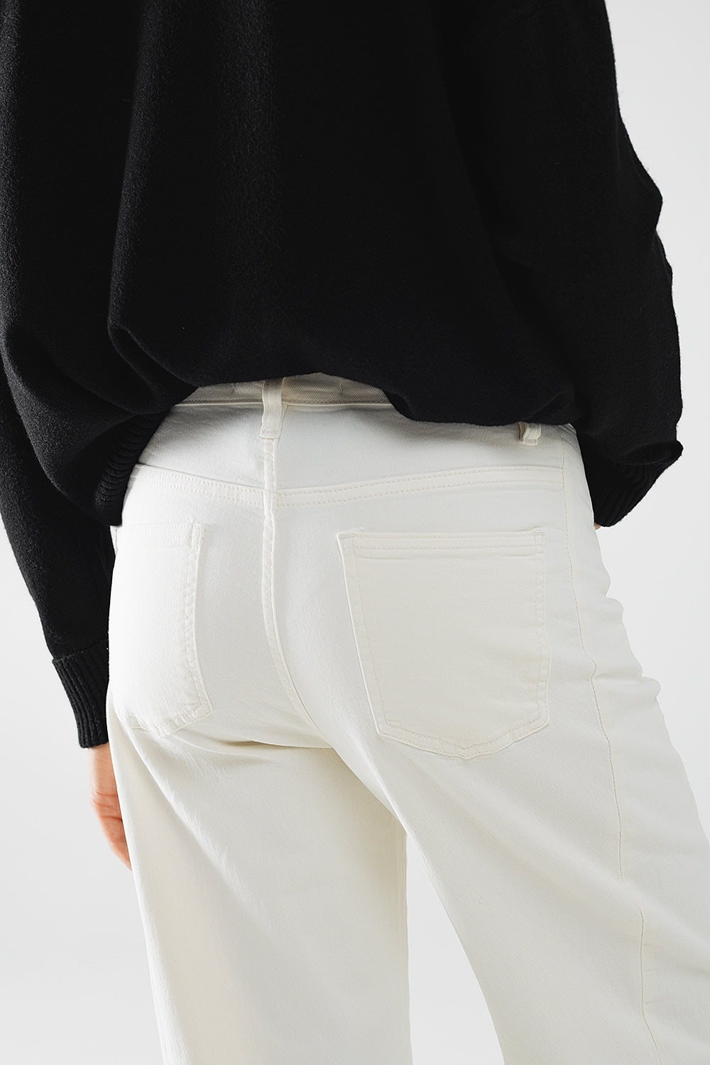 Pantalon extra-large de couleur crème