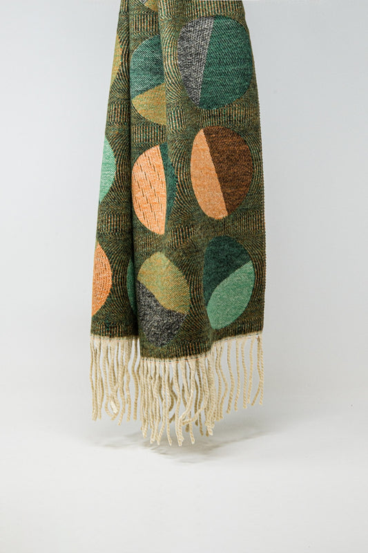 Foulard imprimé de cercles en vert