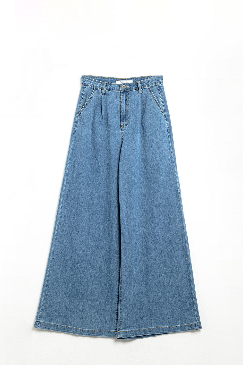 jeans à plis extra-larges en délavage léger