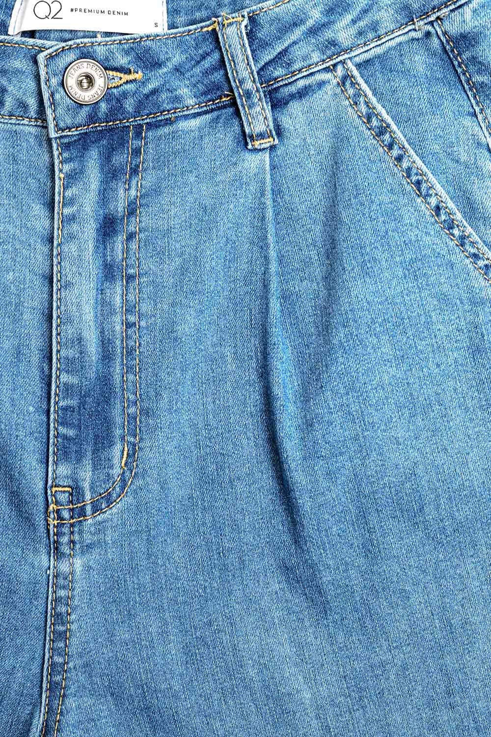 jeans à plis extra-larges en délavage léger
