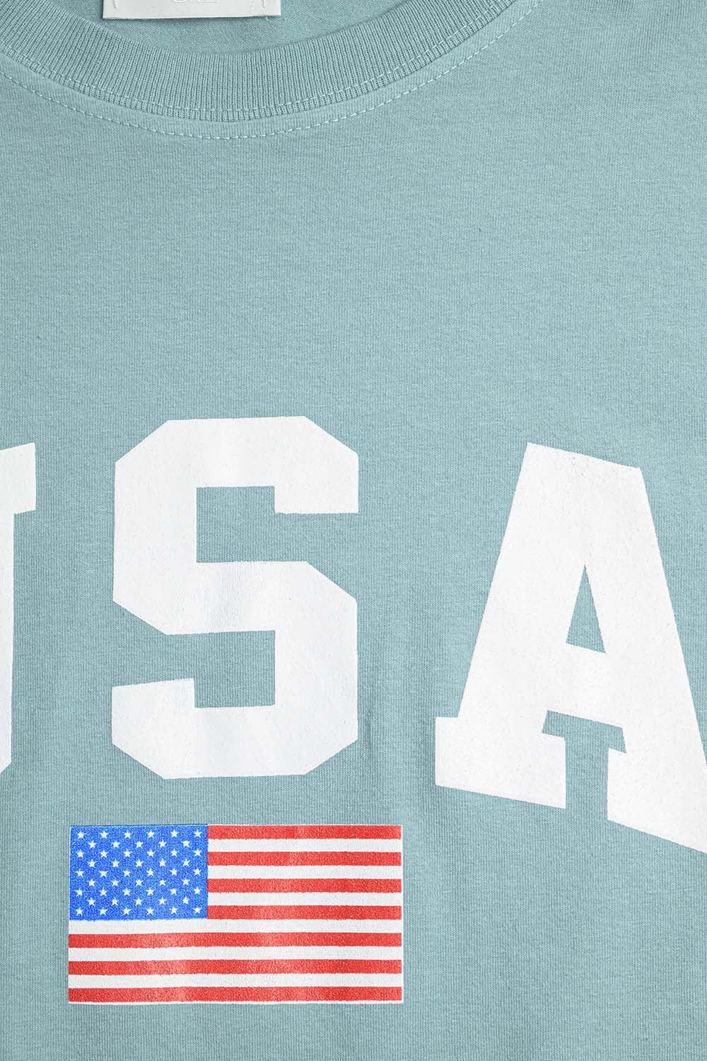 T-shirt long ample vert avec logo USA