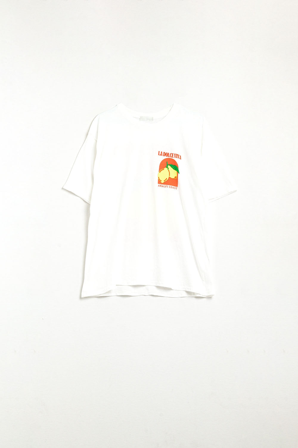 T-shirt coupe décontractée avec imprimé La Dolce Vita en blanc