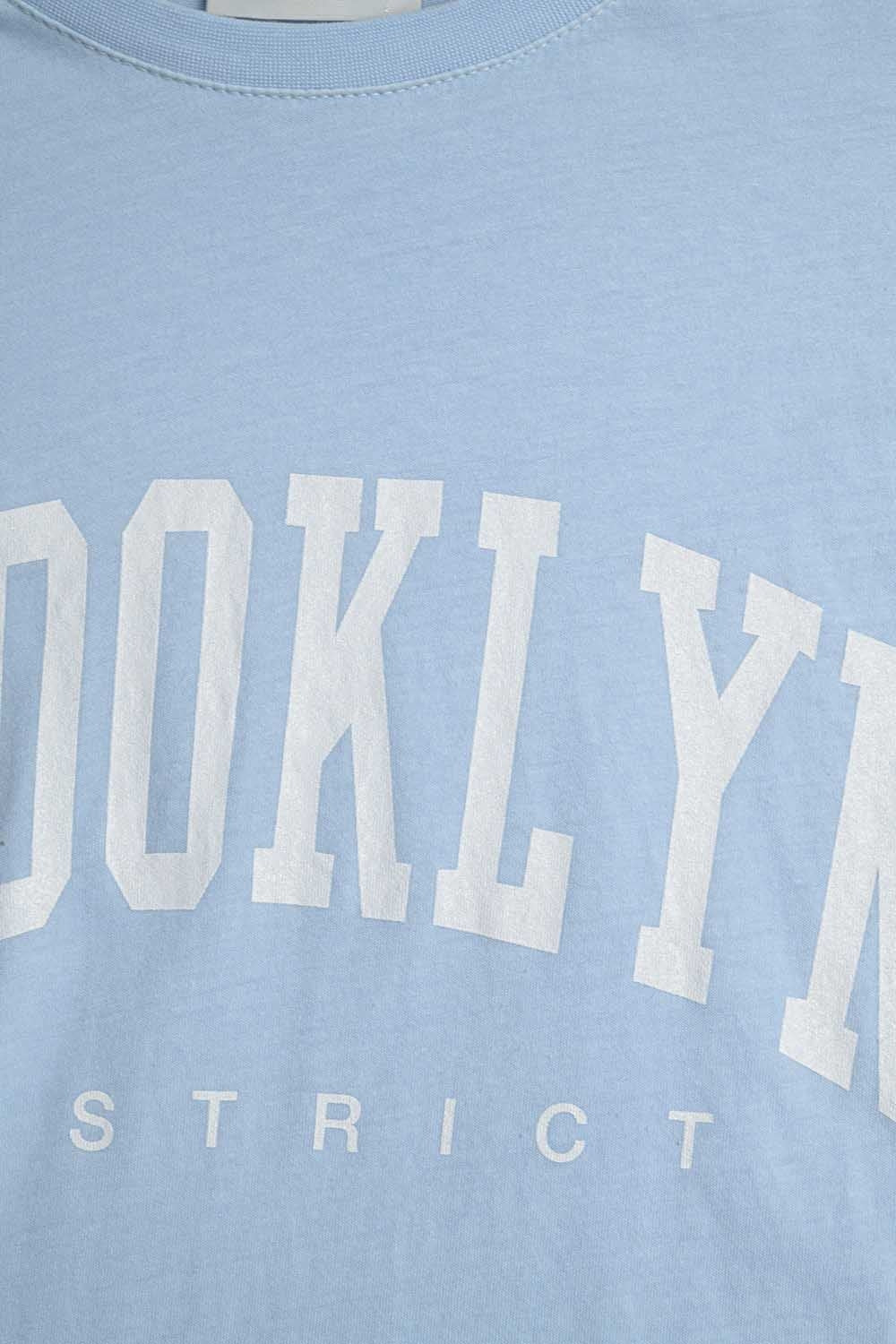 T shirt à inscription Brooklyn bleu