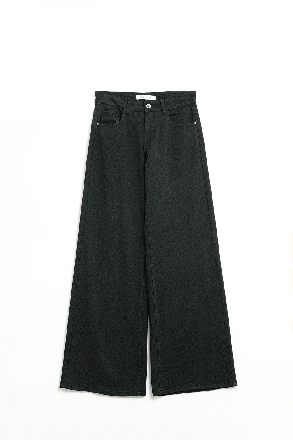 Pantalon droit noir à jambes larges