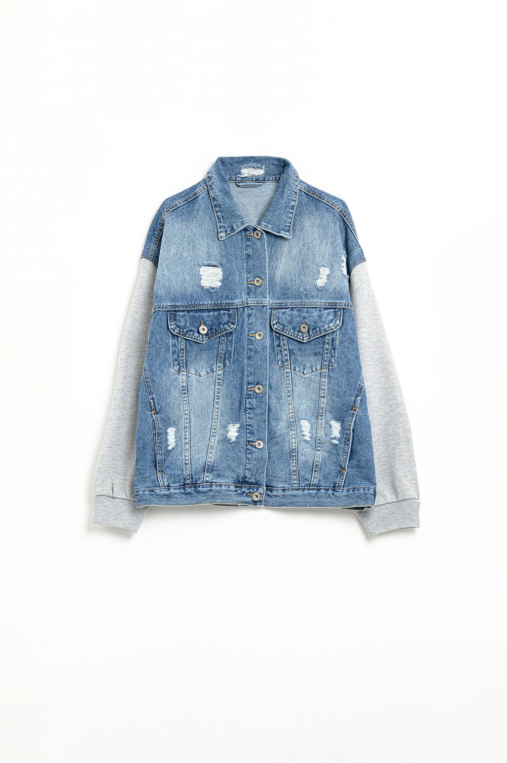 Veste en jean avec manches en tissu jogging