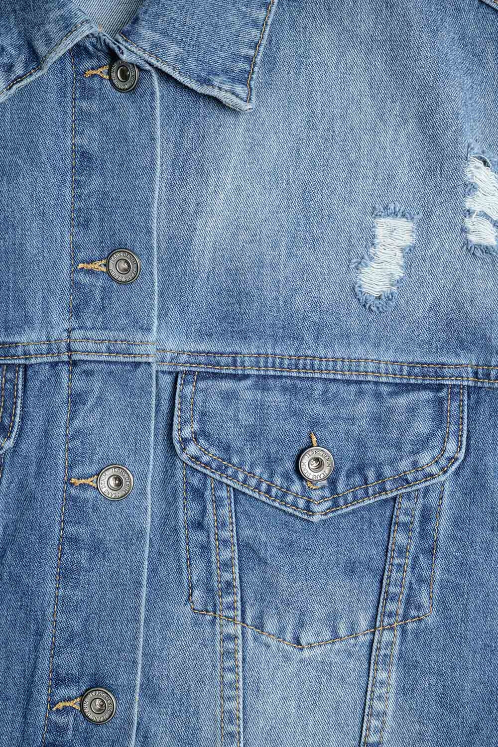 Veste en jean avec manches en tissu jogging