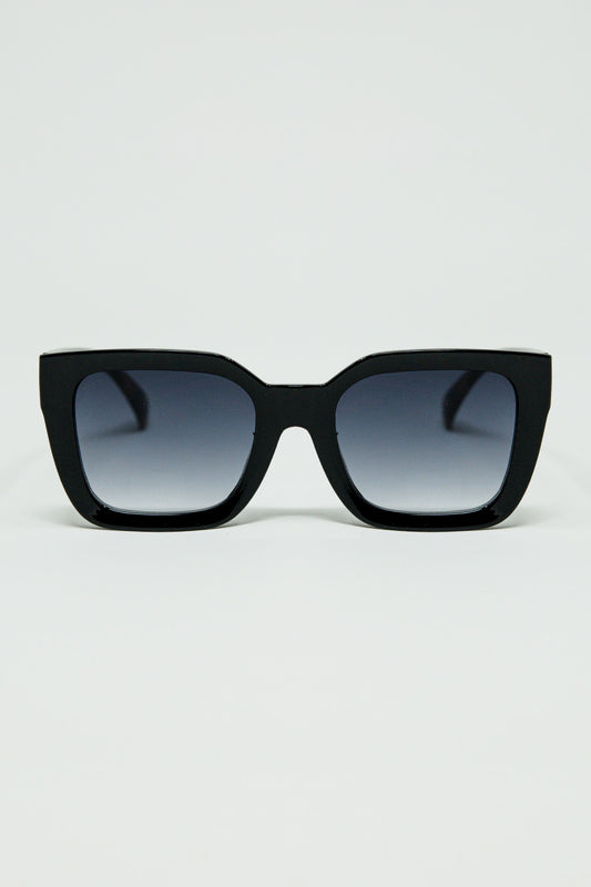 Lunettes de soleil carrées avec imprimé animalier sur le côté