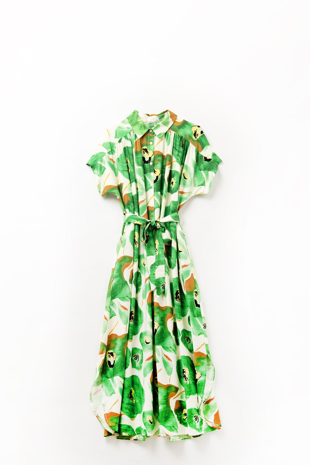 Robe florale Bliss dans des tons verts et chauds