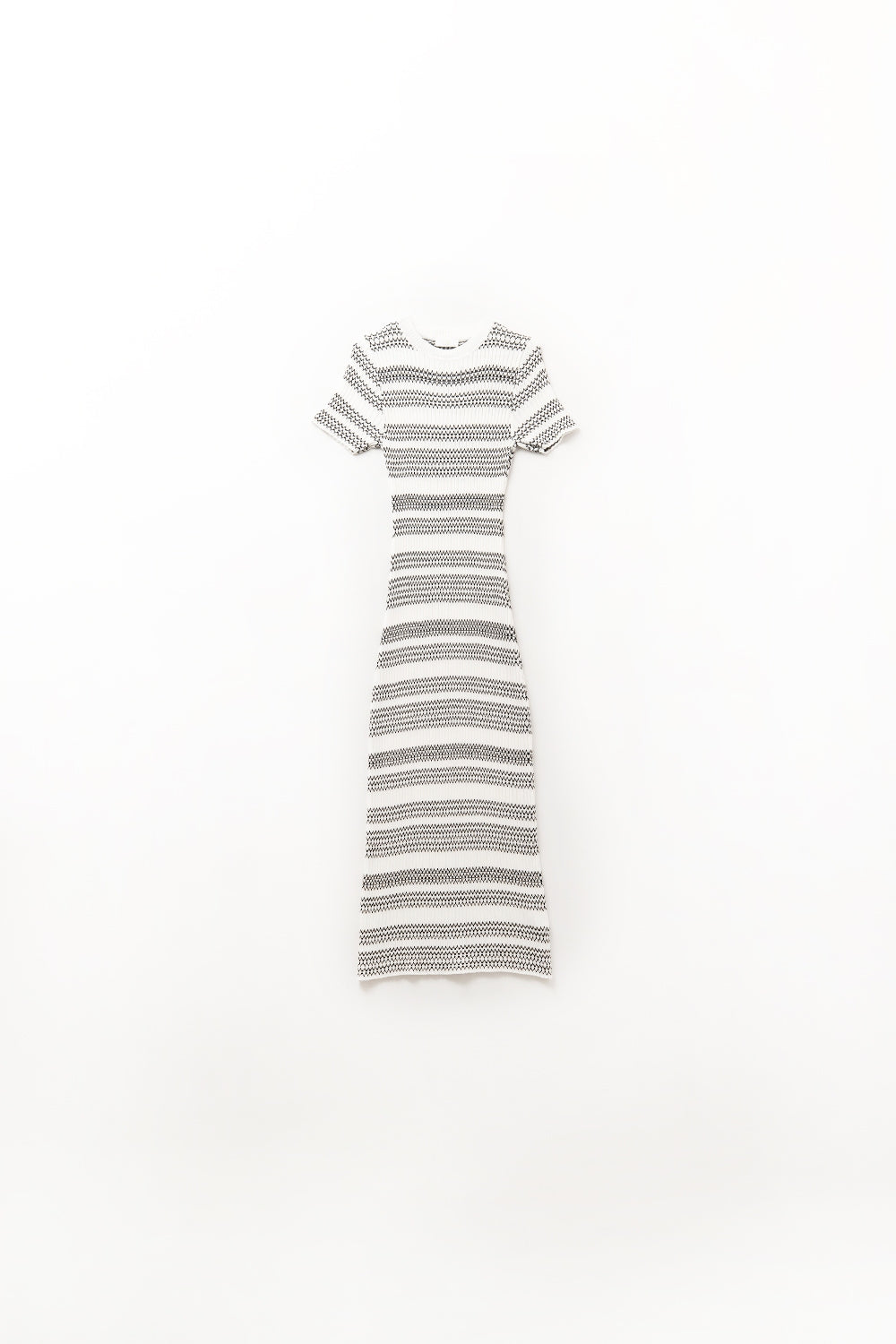 Robe maxi tricotée de haute qualité avec détail en zigzag