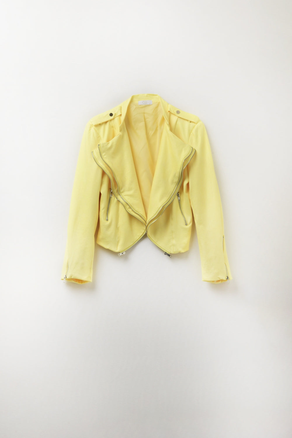 Veste jaune avec détails à fermeture éclair
