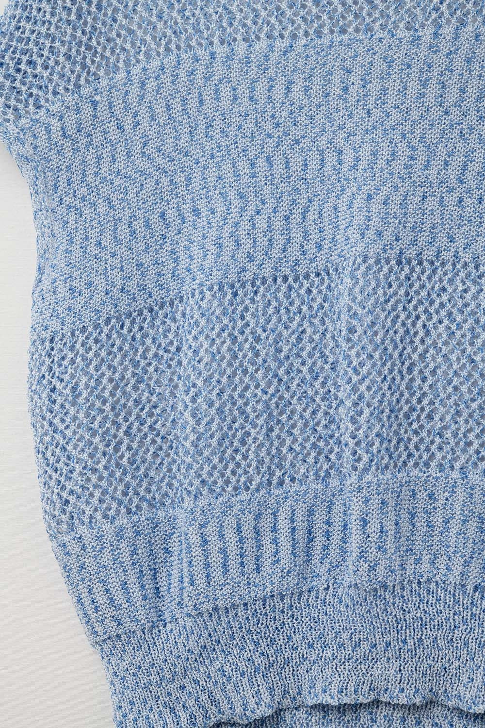 Pull à mailles en tricot bleu clair à coupe ample