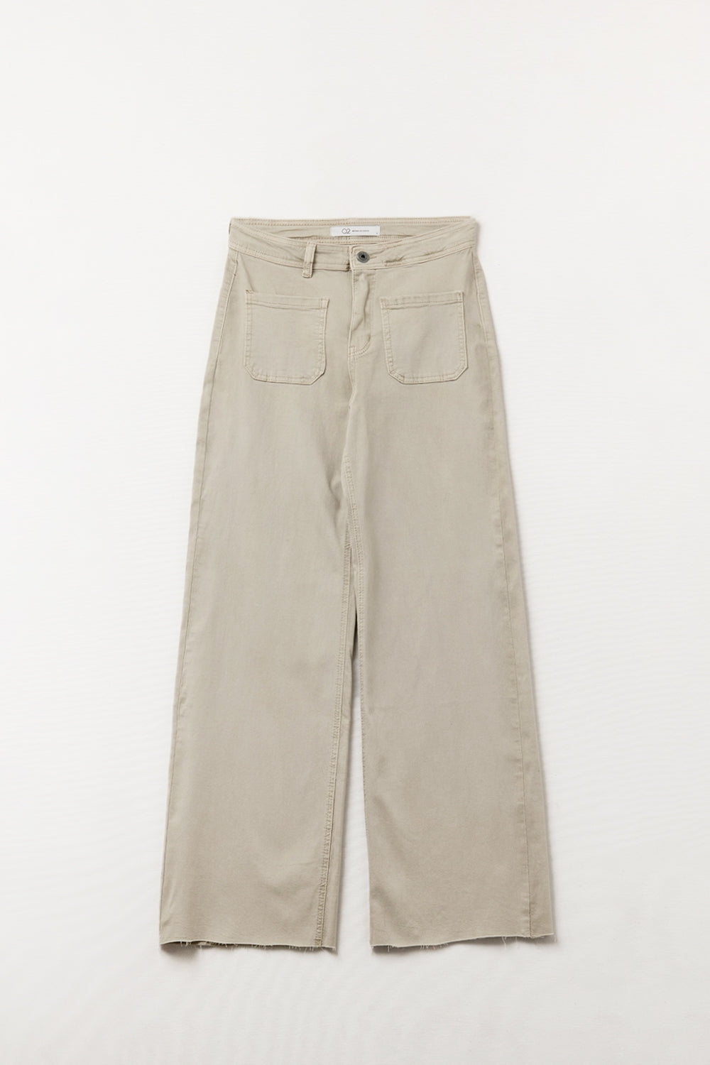 pantalon à jambes larges avec poches avant en beige