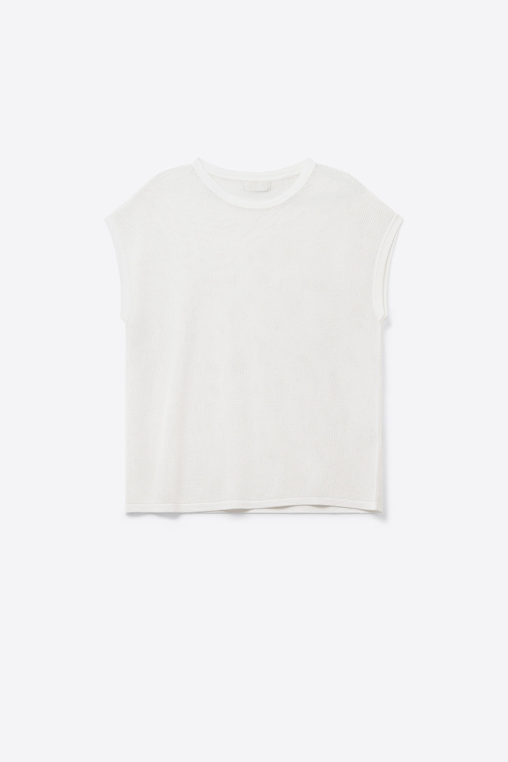 pull en maille quadrillée de couleur blanche
