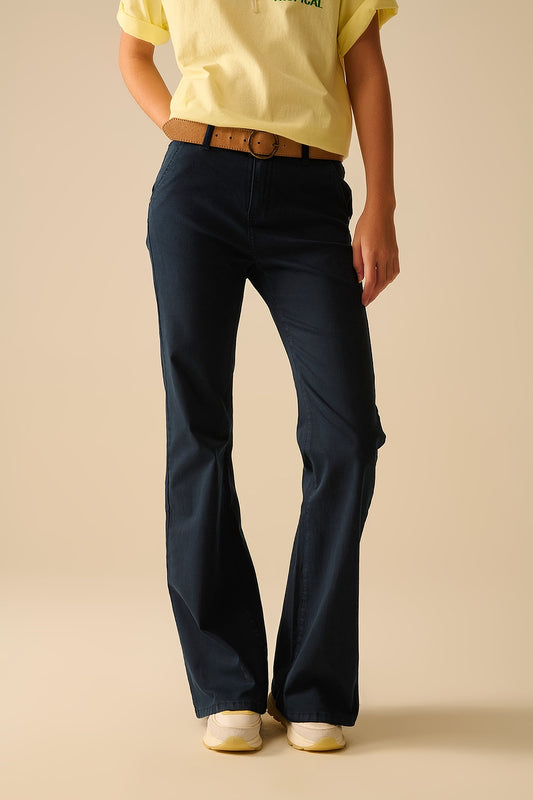 Jean Flare Bleu Marine en Denim Extensible Confortable