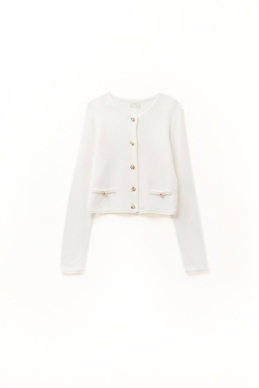 Cardigan blanc avec boutons dorés
