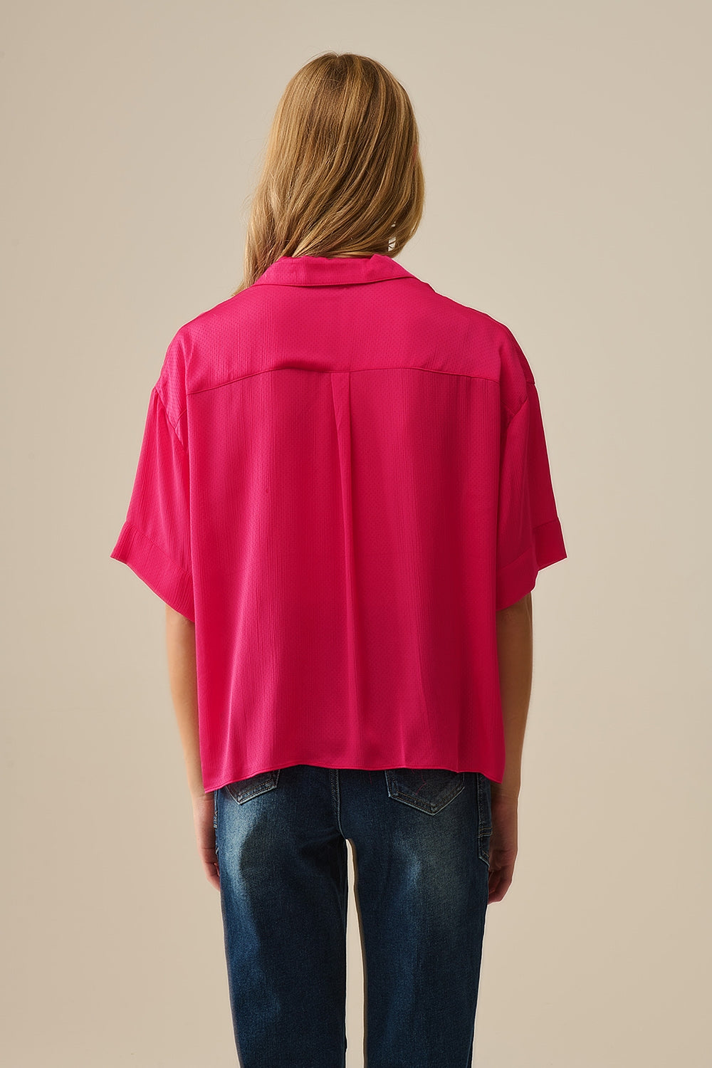 Chemise enveloppante fuchsia