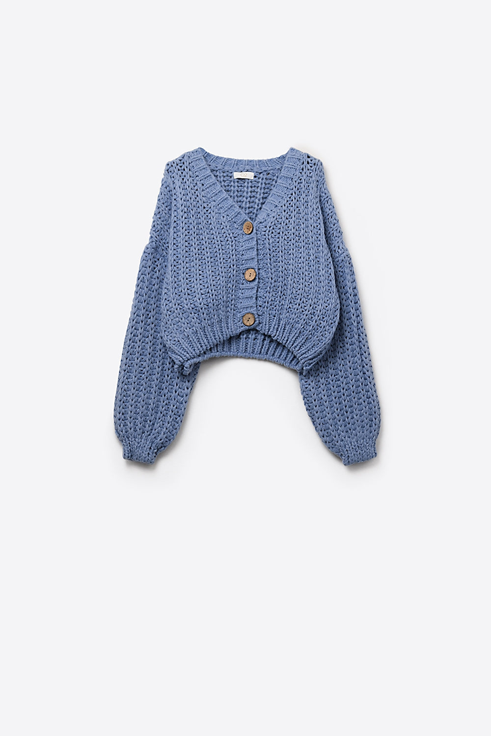 Cardigan Chunky à maille ouverte En bleu