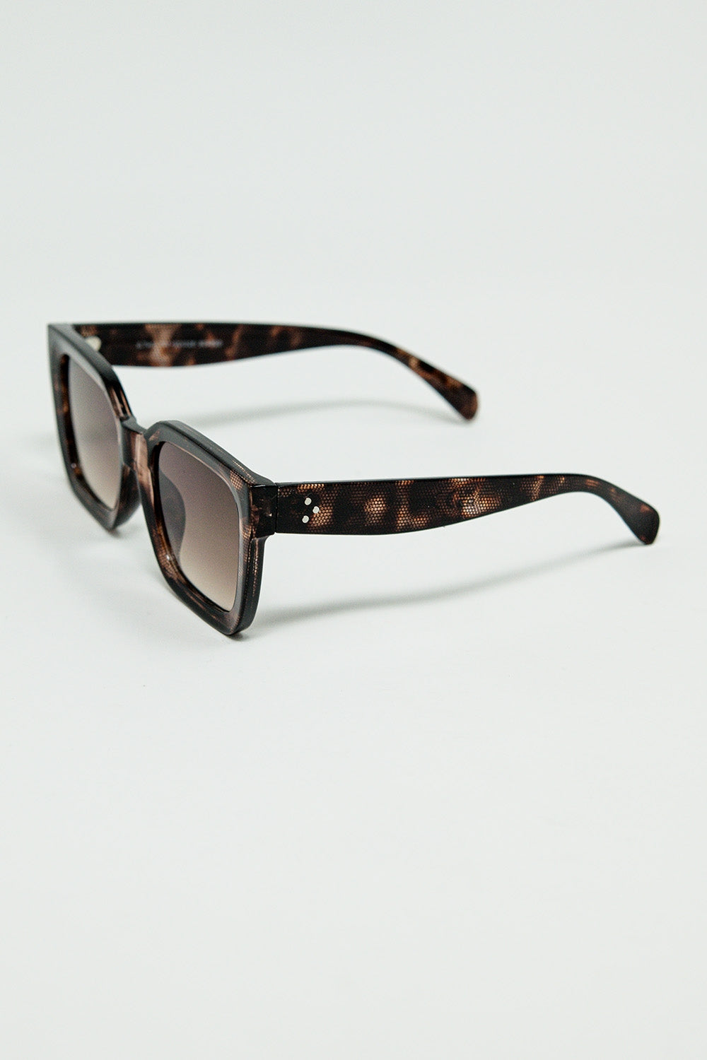 shaded brown Lunettes de soleil carrées surdimensionnées