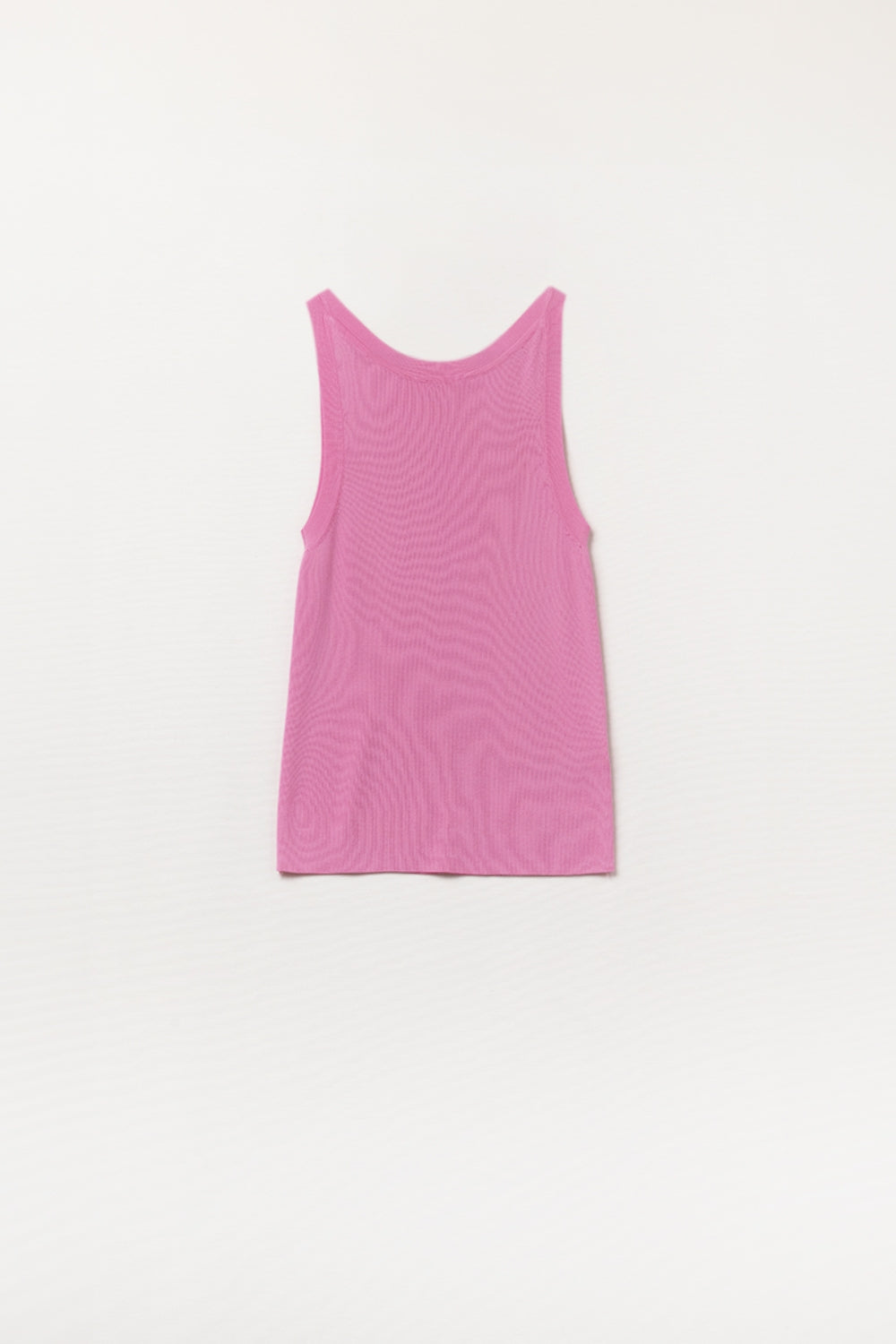 Fuchsia - Top sans manches en maille côtelée