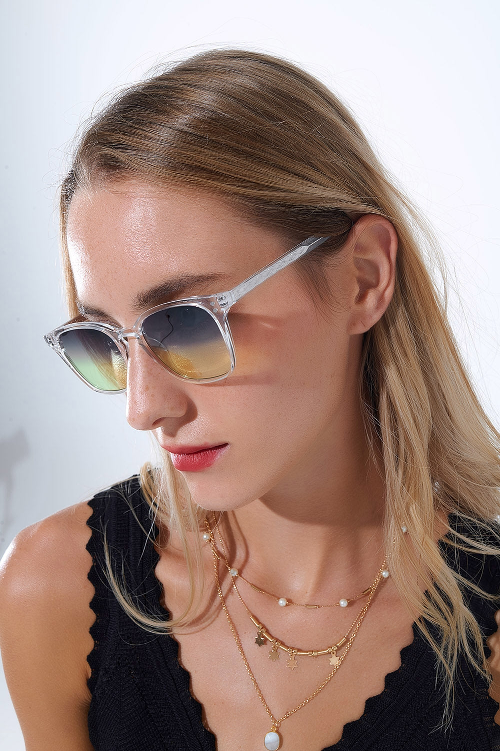 Lunettes de soleil transparentes et dégradées avec verres Sunset