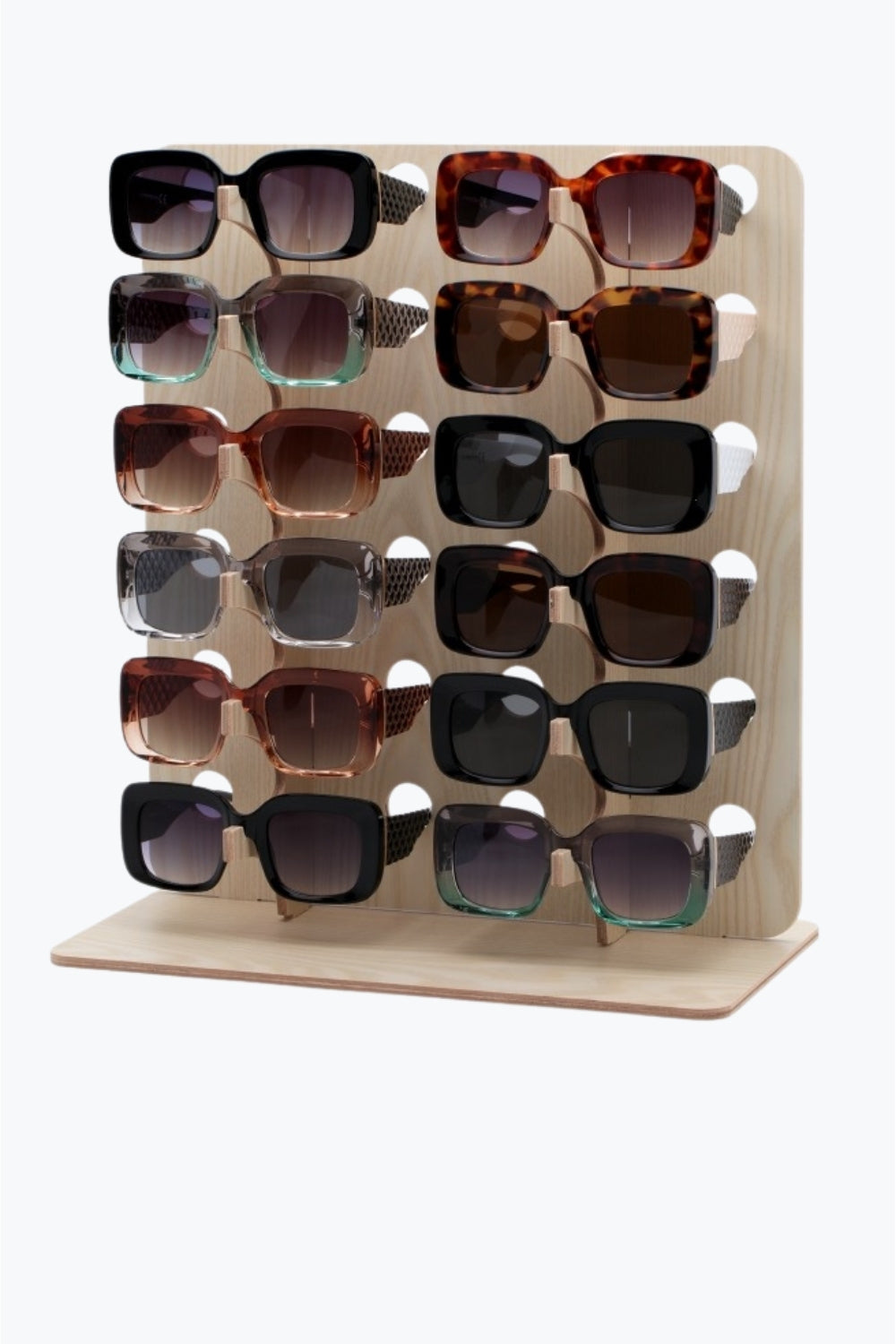 Présentoir de lunettes de soleil à 12 fentes