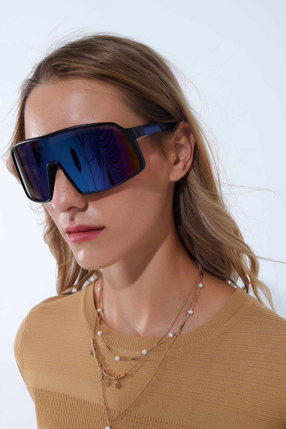 Lunettes de soleil sport polarisées en bleu
