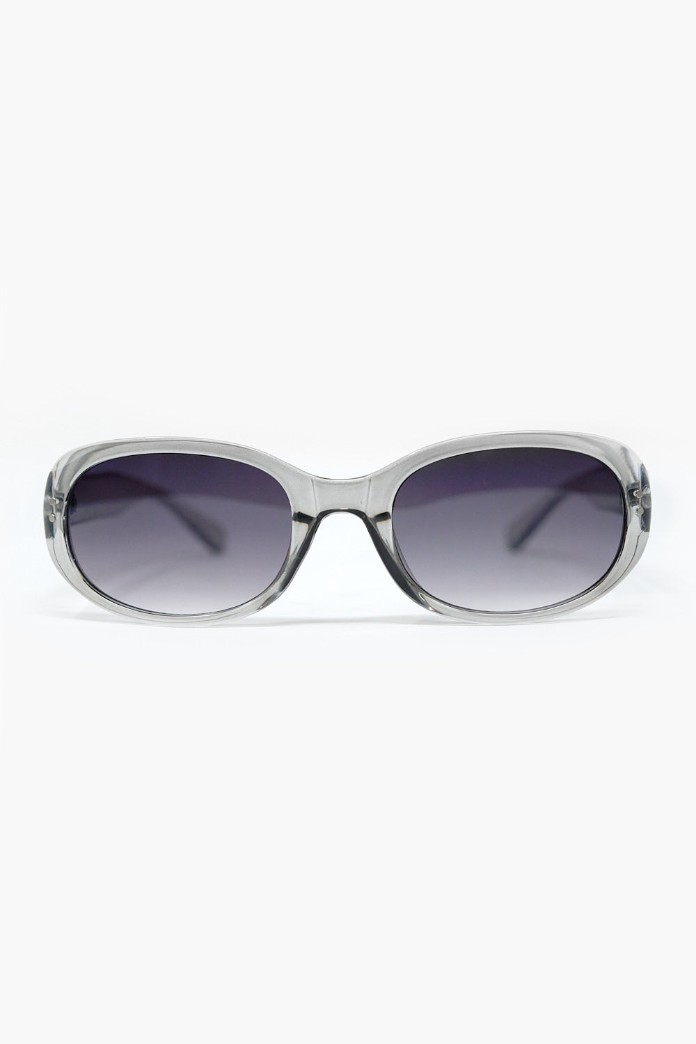 Lunettes de soleil ovales surdimensionnées en acrylique gris